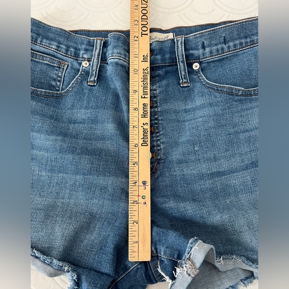 Madewell High Rise Denim Cut Off Shorts | Button Fly | Blue | 31 - Picture 8 of 9